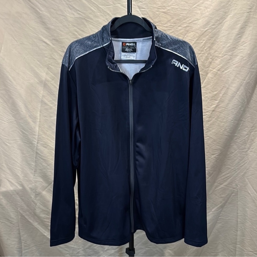 AND1 Men's Dark Blue and Gray Lightweight Jacket